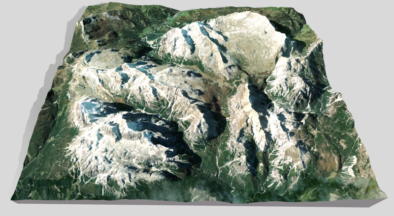 Mountain landscape Piz Parom Italy 3Dモデル .c4d .max .obj .3ds .fbx .stl .blend