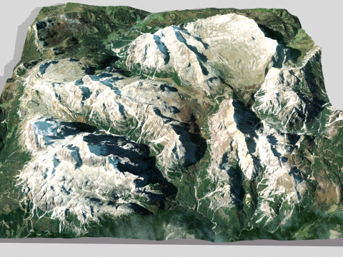 Mountain landscape Piz Parom Italy 3D Model