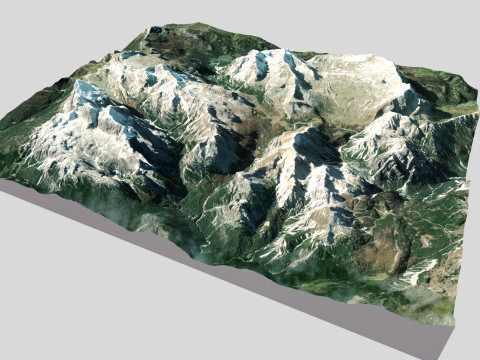 Mountain landscape Piz Parom Italy 3Dモデル