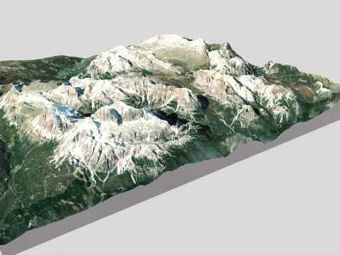 Mountain landscape Piz Parom Italy 3D Model