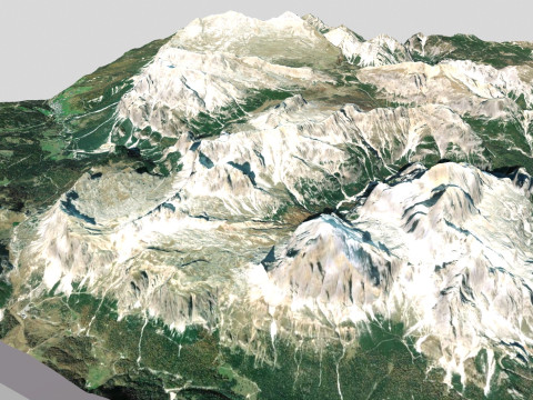 Mountain landscape Piz Parom Italy 3Dモデル