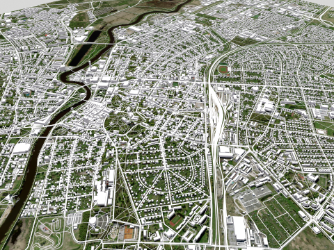 Cityscape Tartu Estonia Modello 3D