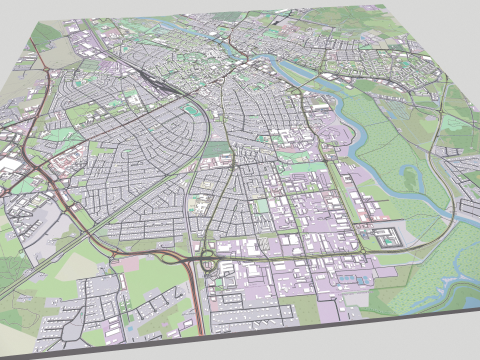 Cityscape Tartu Estonia Modello 3D