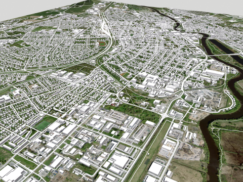 Cityscape Tartu Estonia Modello 3D