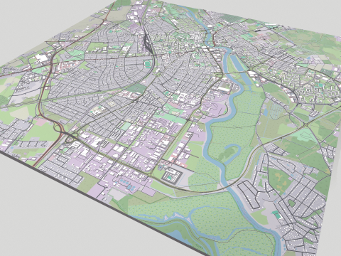 Cityscape Tartu Estonia Modello 3D