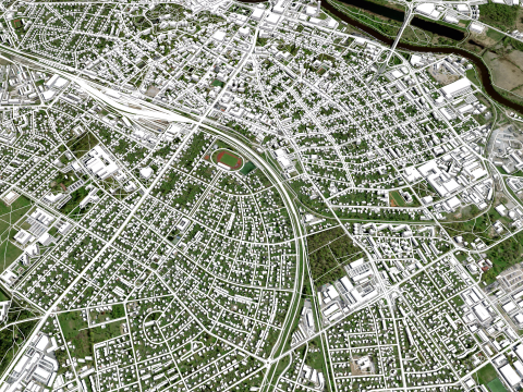 Cityscape Tartu Estonia Modello 3D