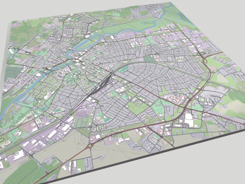 Cityscape Tartu Estonia Modello 3D
