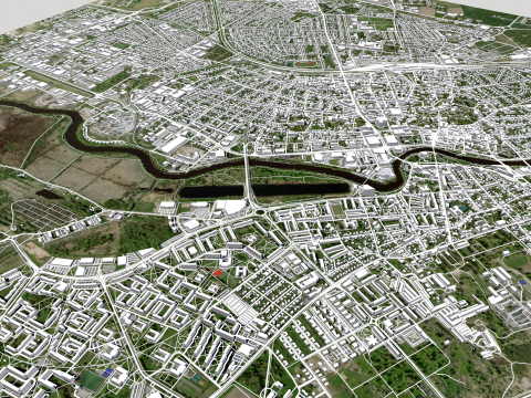 Cityscape Tartu Estonia Modello 3D
