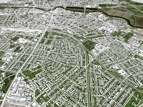 Cityscape Tartu Estonia Modello 3D
