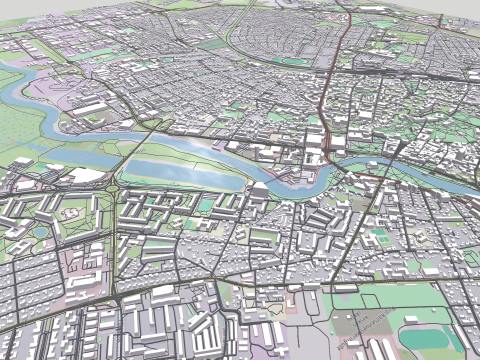 Cityscape Tartu Estonia Modello 3D