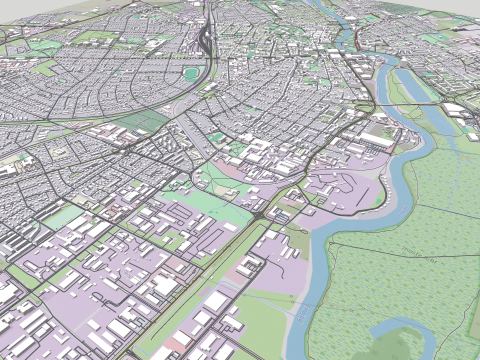 Cityscape Tartu Estonia Modello 3D