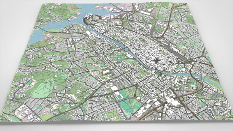 Cityscape Turku Finland 3D Модель .c4d .max .obj .3ds .fbx .stl .blend 