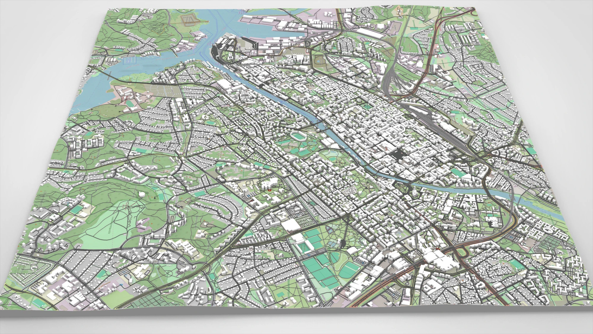 Cityscape Turku Finland 3D Model .c4d .max .obj .3ds .fbx .stl .blend 