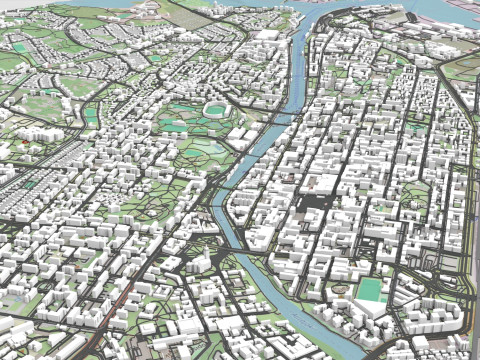 Cityscape Turku Finland 3D Модель