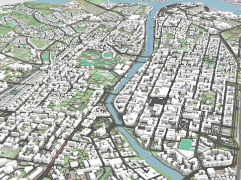 Cityscape Turku Finland 3D Model