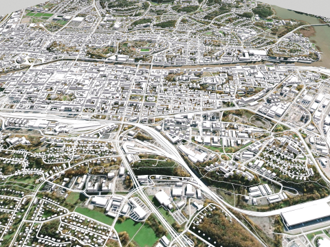 Cityscape Turku Finland 3D Модель