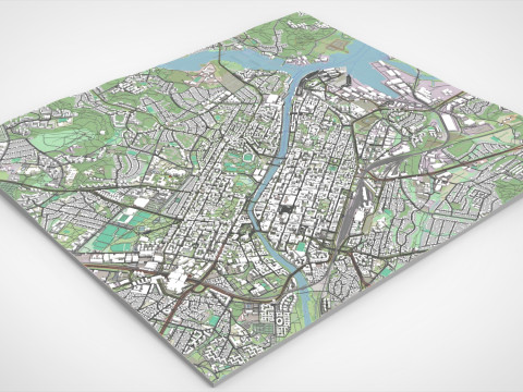 Cityscape Turku Finland 3D Модель