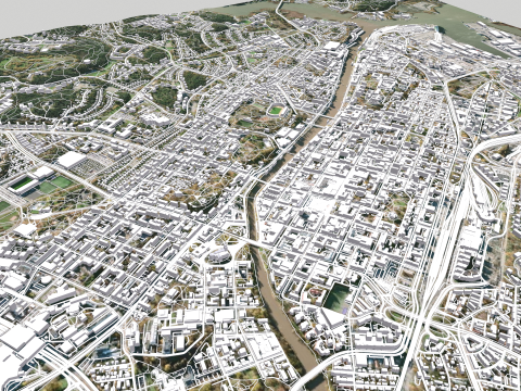 Cityscape Turku Finland 3D Модель