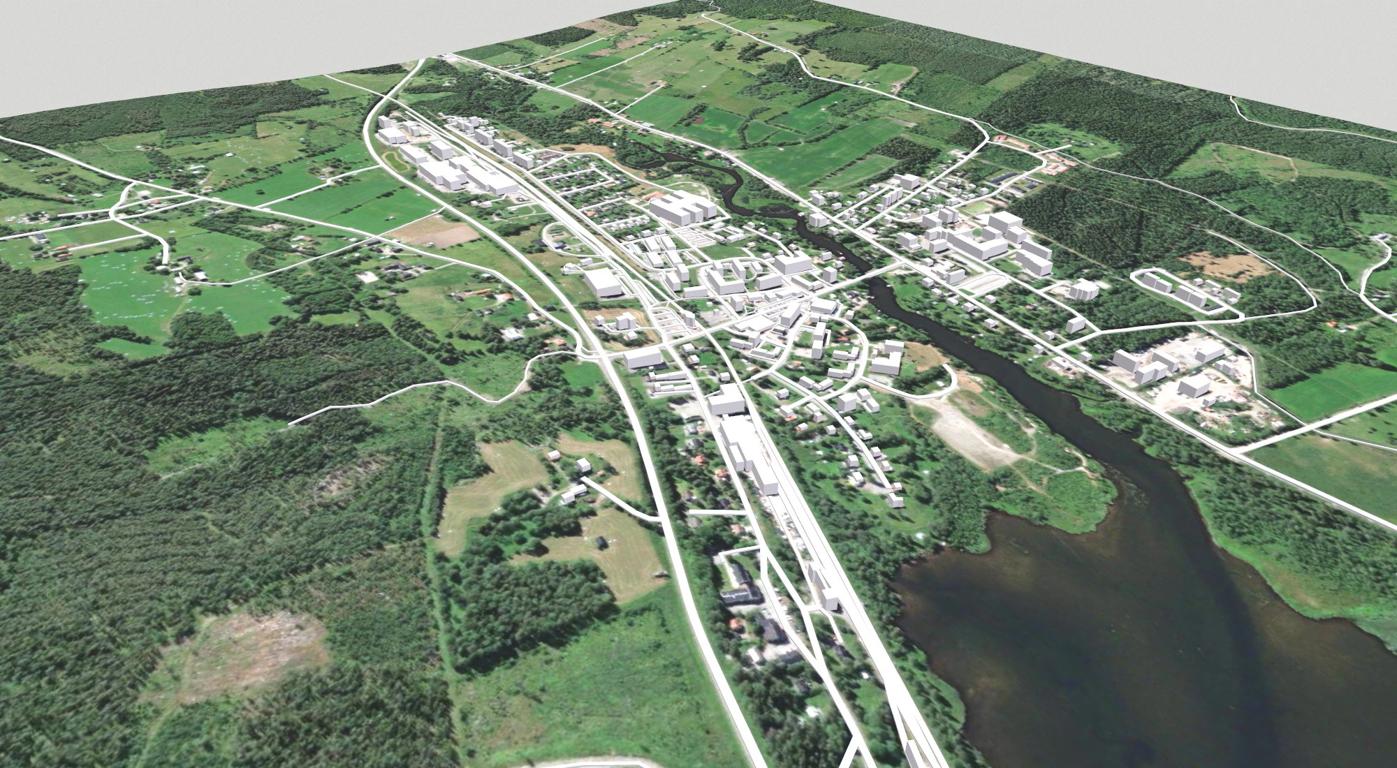 Cityscape Svenstavik Sweden 3D Model .c4d .max .obj .3ds .fbx .stl .blend 