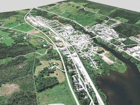 Pejzaż miejski Svenstavik Szwecja Model 3D