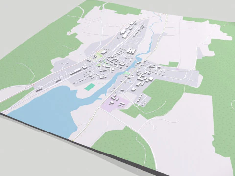 Cityscape Svenstavik Sweden 3D Model