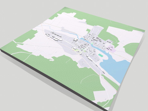 Cityscape Svenstavik Sweden 3D Model