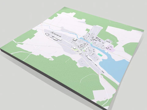 Cityscape Svenstavik Sweden 3D Model