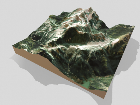 Mountain Landscape Civetta Italy 3D Model