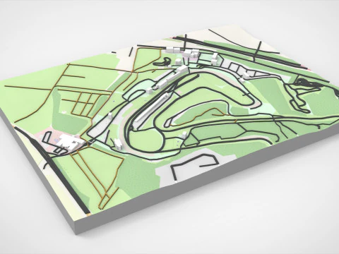 Motor racing circuit Brands Hatch Kent England 3D Model