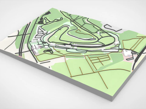 Motor racing circuit Brands Hatch Kent England 3D Model