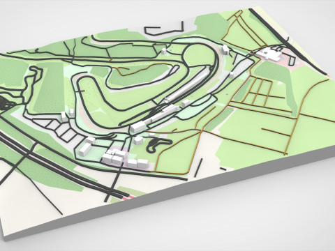 Motor racing circuit Brands Hatch Kent England Model 3D