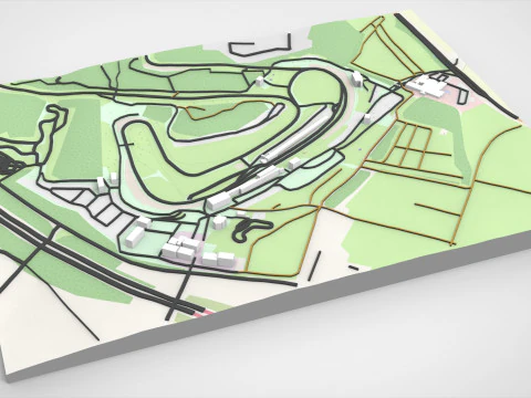 Motor racing circuit Brands Hatch Kent England 3D Model