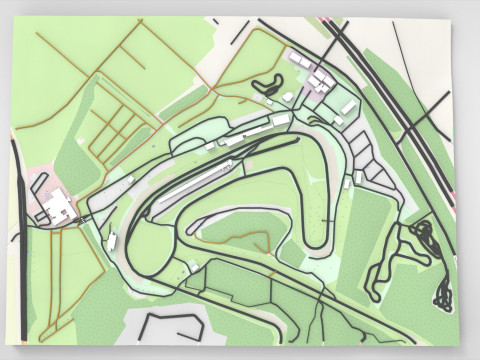 Motor racing circuit Brands Hatch Kent England Model 3D
