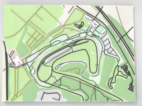Motor racing circuit Brands Hatch Kent England 3D Model