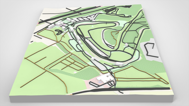 Motor racing circuit Brands Hatch Kent England Model 3D .c4d .max .obj .3ds .fbx .stl .blend 