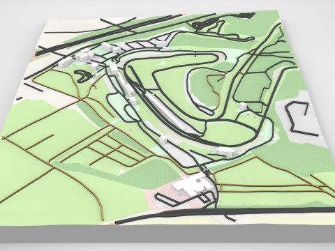 Motor racing circuit Brands Hatch Kent England Modelo 3D