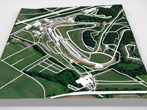 Motor racing circuit Brands Hatch Kent England 3D Model