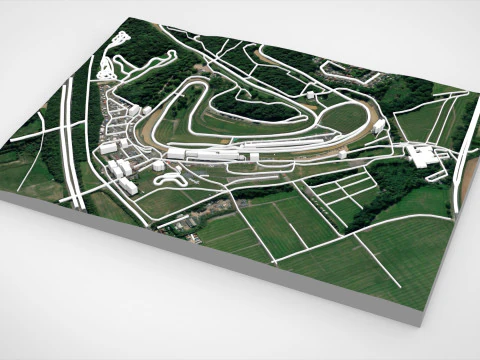 Motor racing circuit Brands Hatch Kent England 3D Model