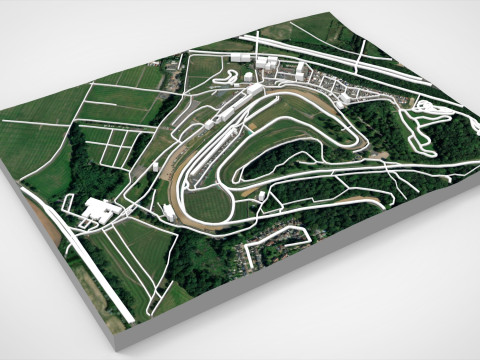 Motor racing circuit Brands Hatch Kent England Model 3D