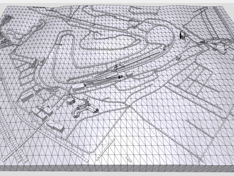 Motor racing circuit Brands Hatch Kent England Model 3D