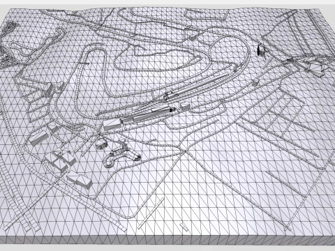 Motor racing circuit Brands Hatch Kent England 3D Model