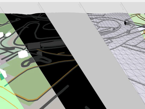 Motor racing circuit Brands Hatch Kent England 3D Model