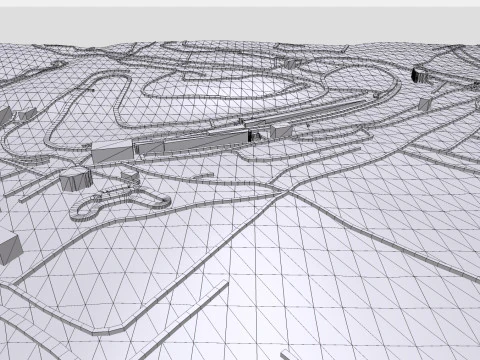 Motor racing circuit Brands Hatch Kent England 3D Model