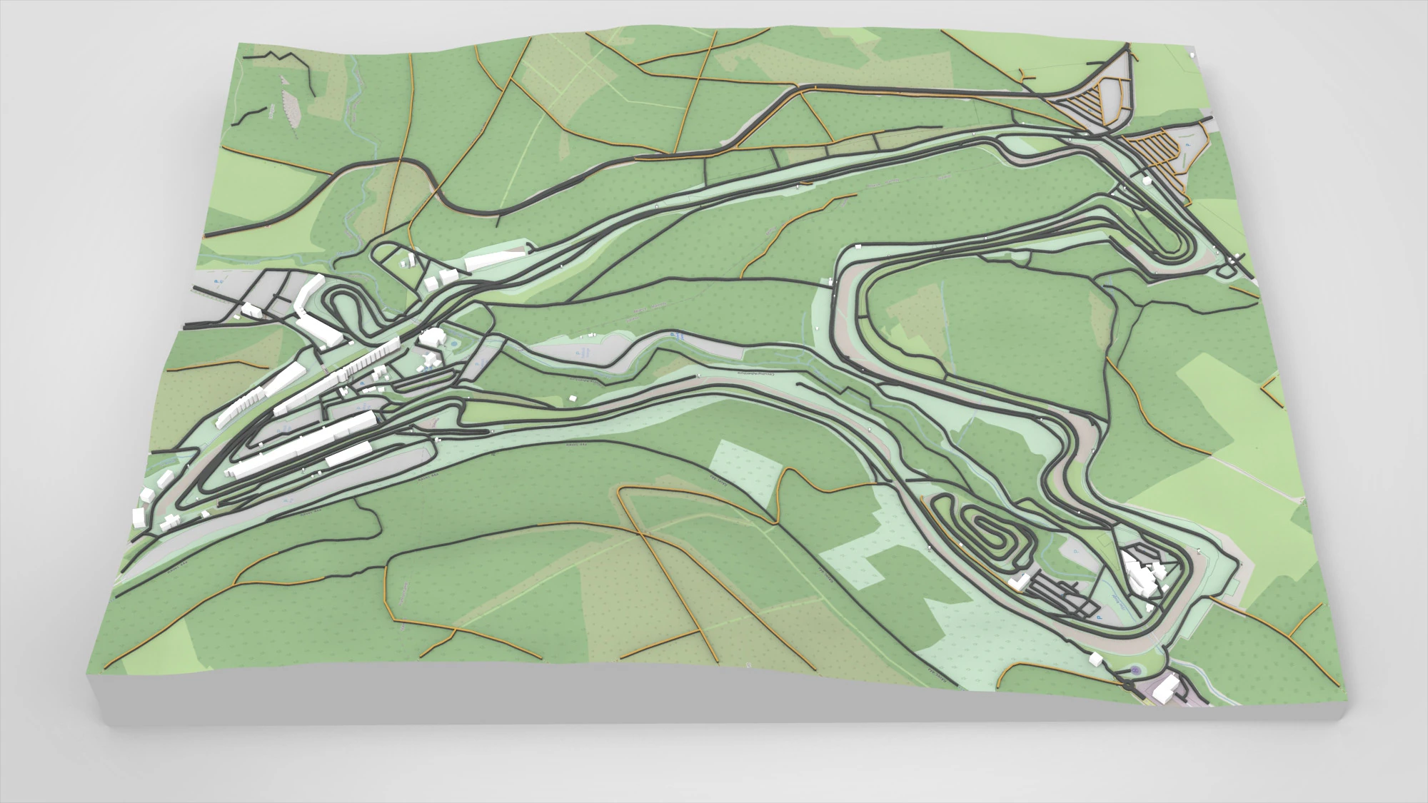 Circuit de Spa-Francorchamps Belgium 3D Model .c4d .max .obj .3ds .fbx .stl .blend 