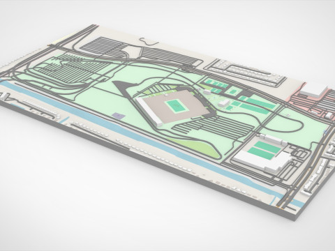 Arena Balap Internasional Miami Florida Amerika Serikat Model 3D
