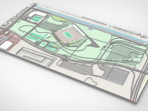 Arena Balap Internasional Miami Florida Amerika Serikat Model 3D