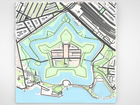 Citadel Kastellet on the island of Zealand Copenhagen Denmark 3D Модель