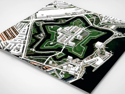 Cidadela Kastellet na ilha de Zel&acirc;ndia Copenhaga Dinamarca Modelo 3D