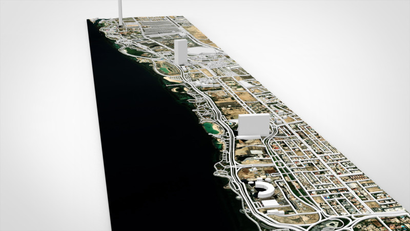 The Jeddah Street Circuit Saudi Arabia 3D Model .c4d .max .obj .3ds .fbx .stl .blend 