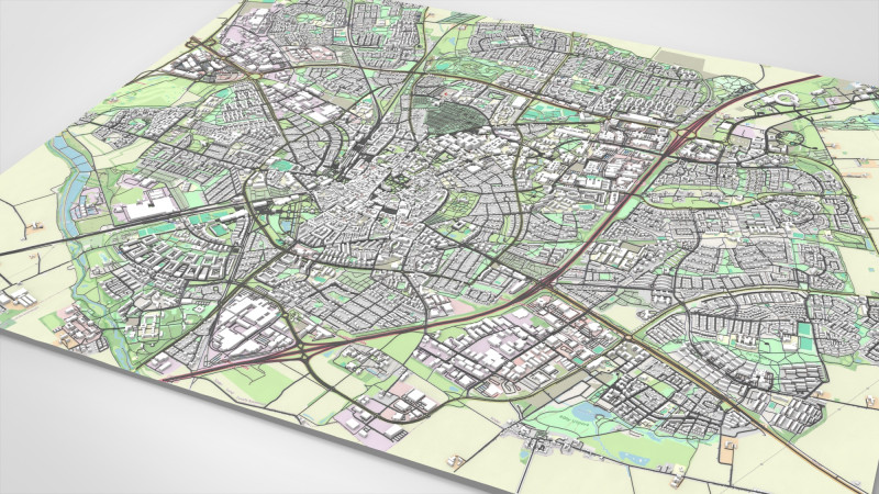 Cityscape Lund Sweden 3D Модель .c4d .max .obj .3ds .fbx .stl .blend 